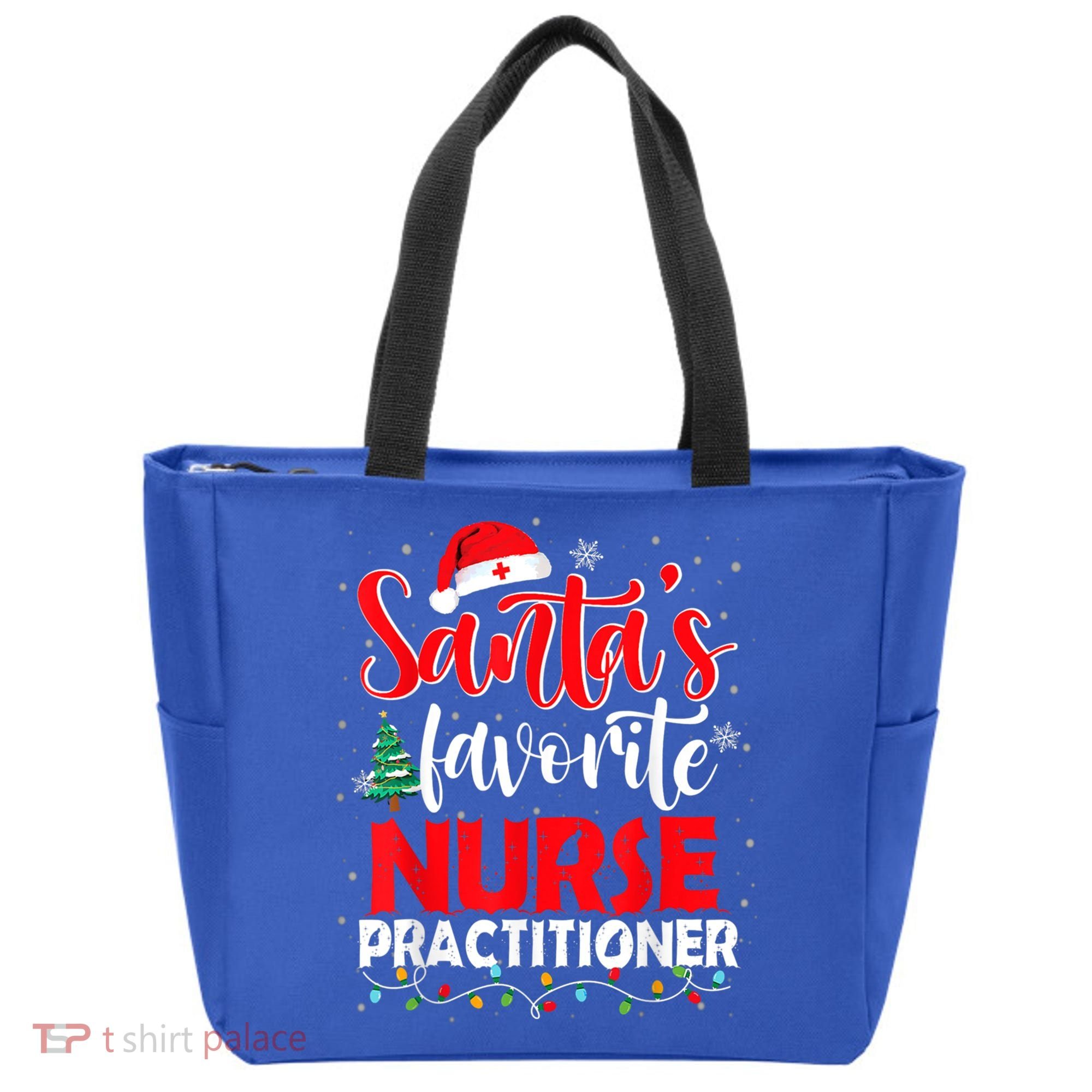 SantaS Favorite Nurse Practitioner Christmas Santa Hat Gift Tote Bag