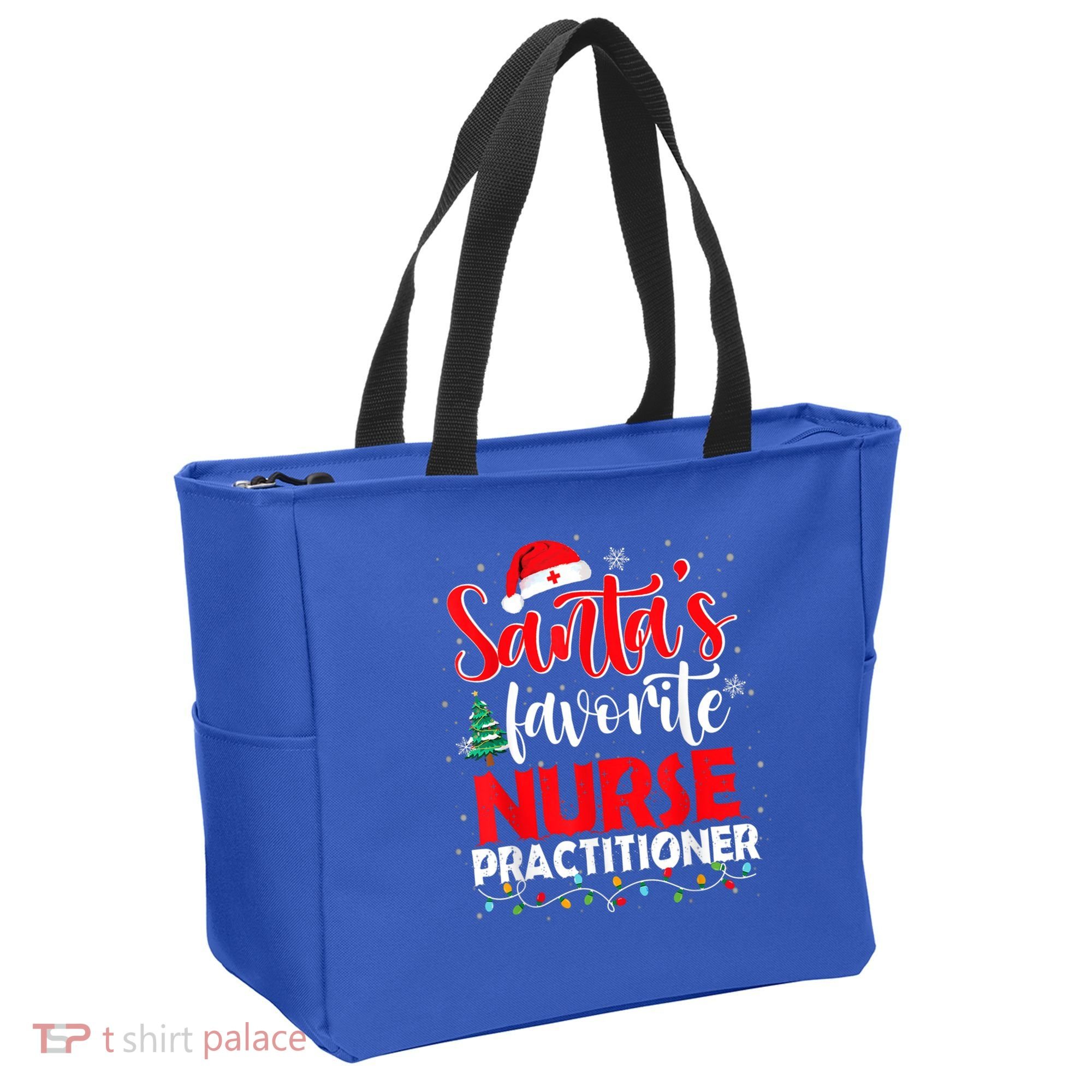SantaS Favorite Nurse Practitioner Christmas Santa Hat Gift Tote Bag
