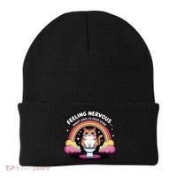 Saying Feeling Nervous Might Have To Poop Soon Cat Funny Beanie thumb 0
