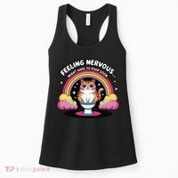 Saying Feeling Nervous Might Have To Poop Soon Cat Funny Women's Tank Top thumb 0