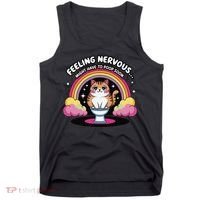Saying Feeling Nervous Might Have To Poop Soon Cat Funny Tank Top thumb 0