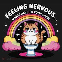 Saying Feeling Nervous Might Have To Poop Soon Cat Funny Tank Top thumb 6