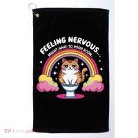 Saying Feeling Nervous Might Have To Poop Soon Cat Funny Golf Towel thumb 0