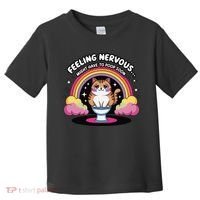 Saying Feeling Nervous Might Have To Poop Soon Cat Funny Toddler T-Shirt thumb 0