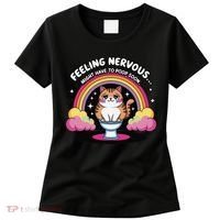 Saying Feeling Nervous Might Have To Poop Soon Cat Funny Women's T-Shirt thumb 0