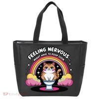 Saying Feeling Nervous Might Have To Poop Soon Cat Funny Tote Bag thumb 0