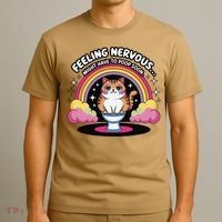 Saying Feeling Nervous Might Have To Poop Soon Cat Funny T-Shirt thumb 3