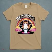 Saying Feeling Nervous Might Have To Poop Soon Cat Funny T-Shirt thumb 5