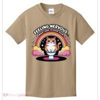 Saying Feeling Nervous Might Have To Poop Soon Cat Funny Kids T-Shirt thumb 0