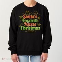 Santa's Favorite Nurse Cute Funny Christmas RN Women's Sweatshirt thumb 0