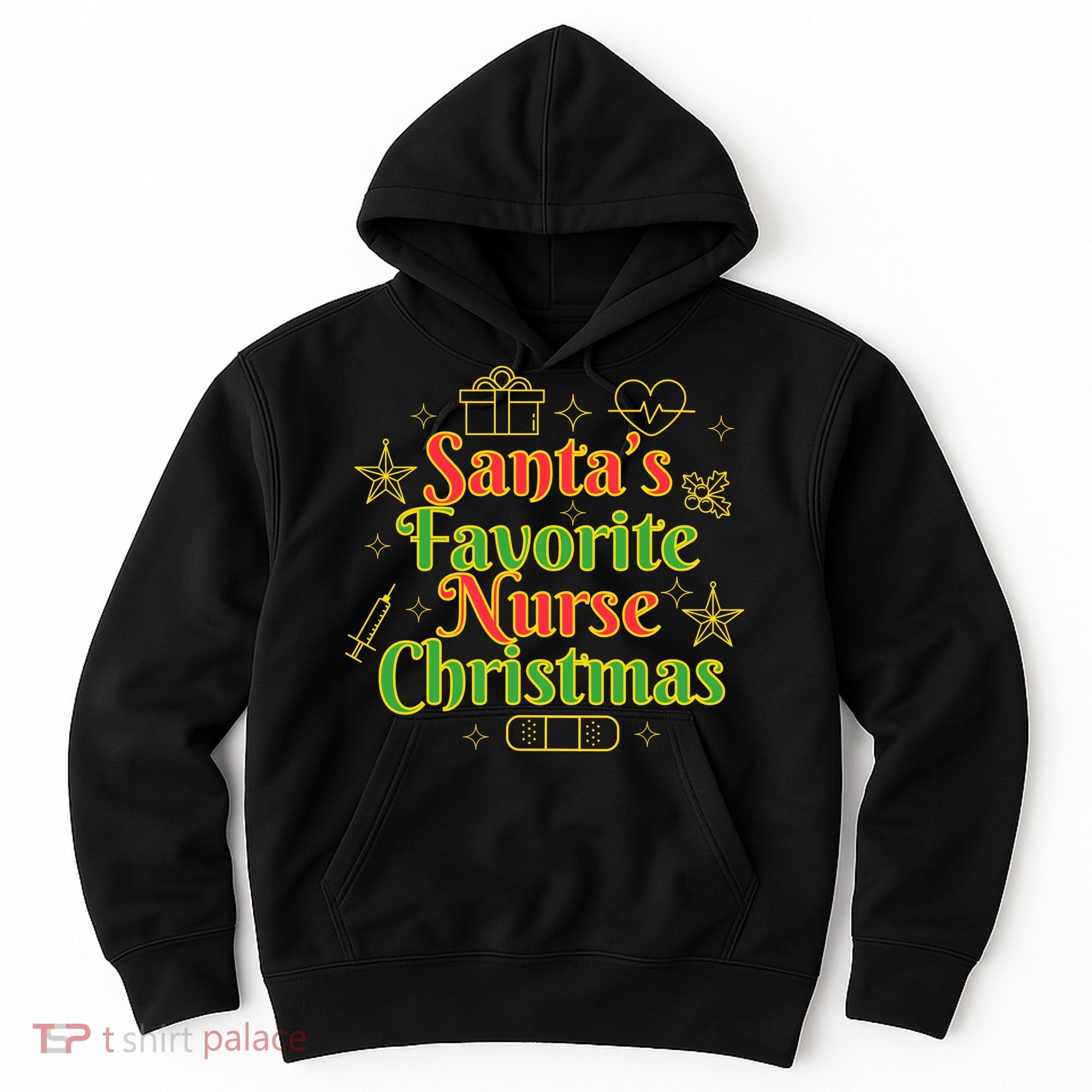 Santa's Favorite Nurse Cute Funny Christmas RN Hoodie