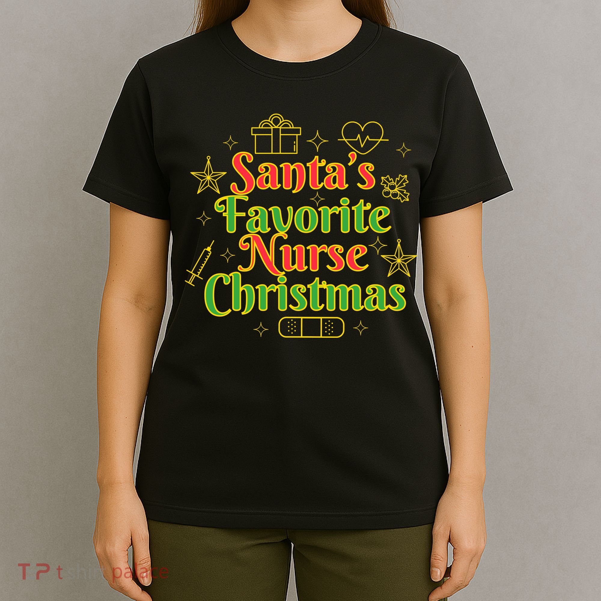 Santa's Favorite Nurse Cute Funny Christmas RN T-Shirt
