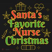 Santa's Favorite Nurse Cute Funny Christmas RN Mousepad thumb 1