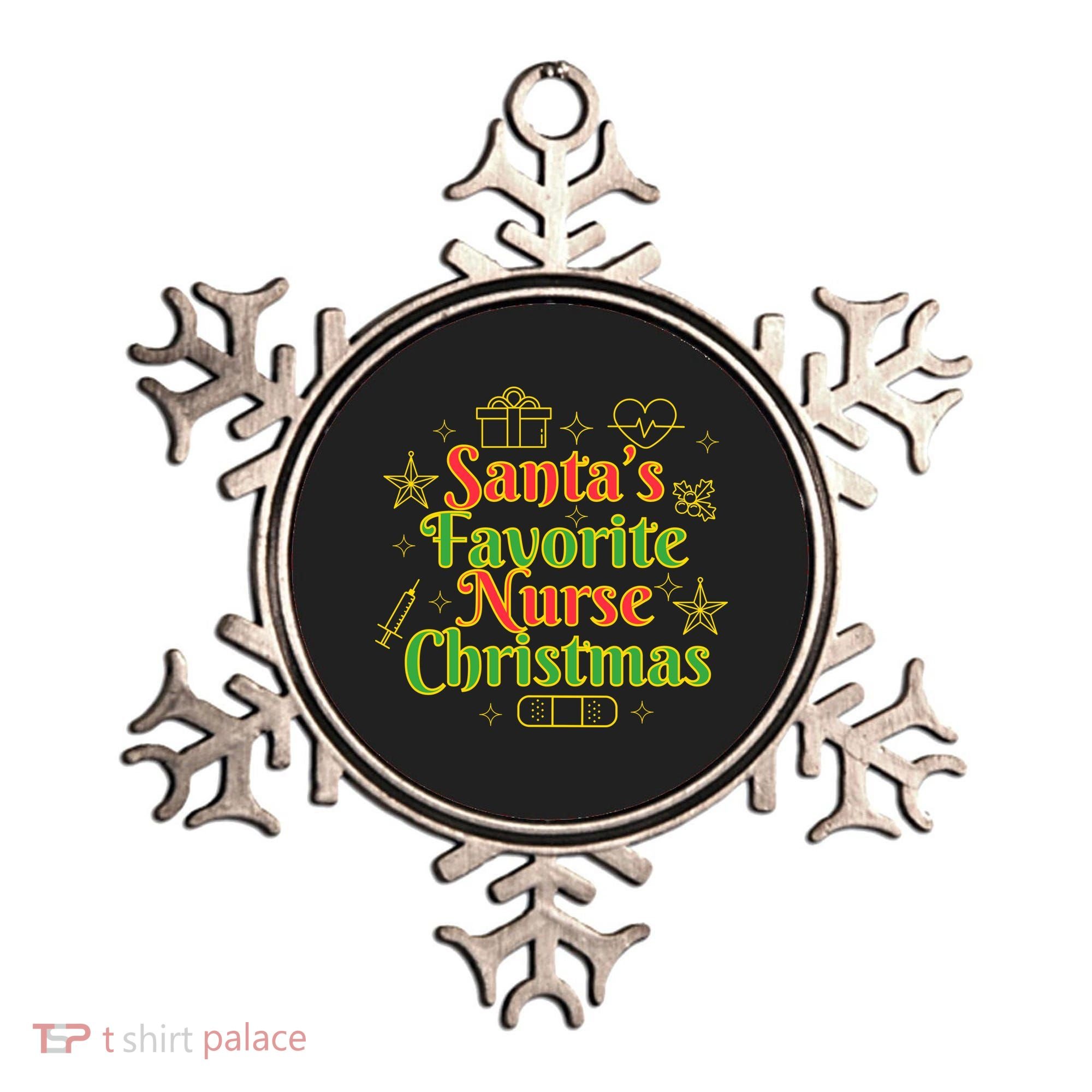 Santa's Favorite Nurse Cute Funny Christmas RN Ornament