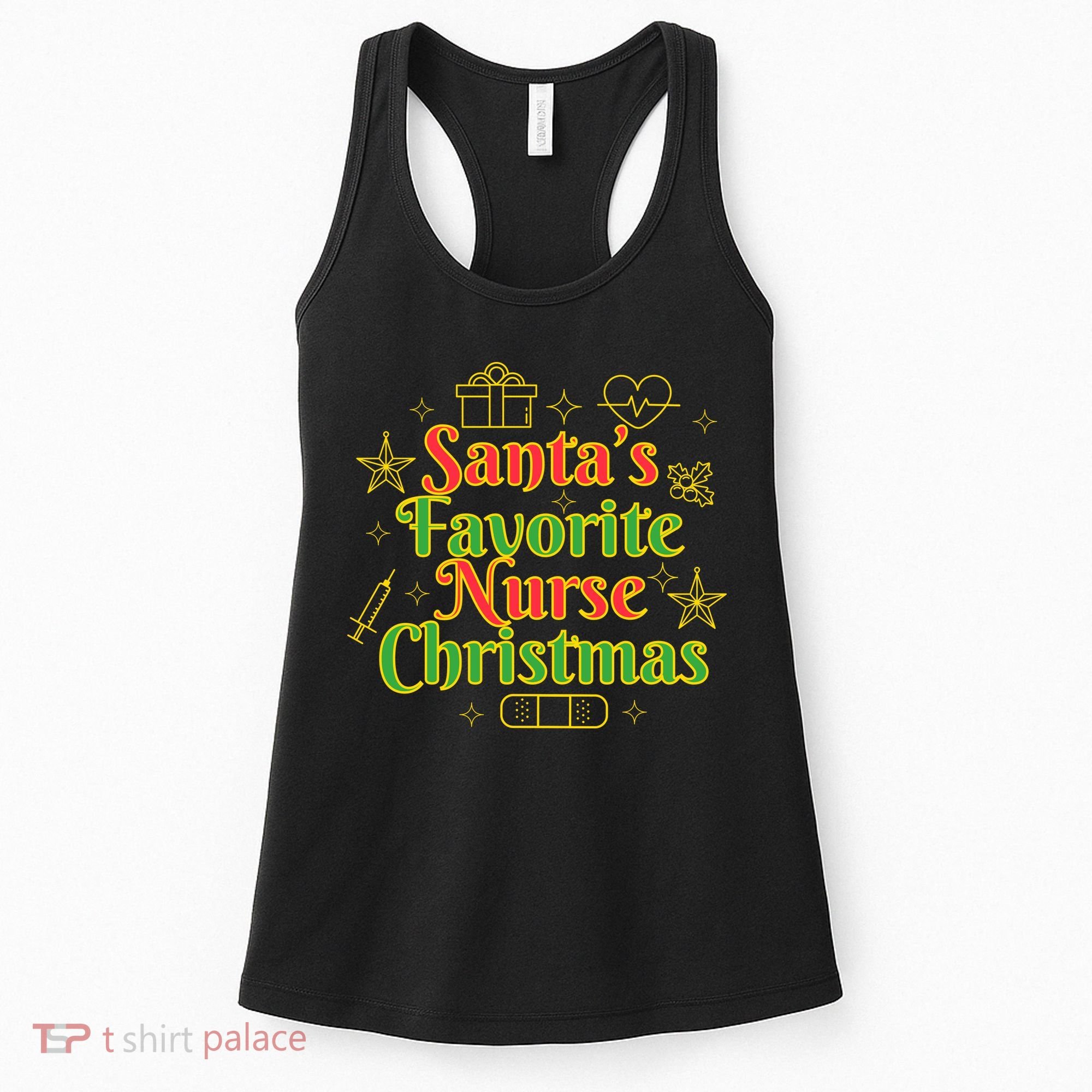 Santa's Favorite Nurse Cute Funny Christmas RN Women's Tank Top