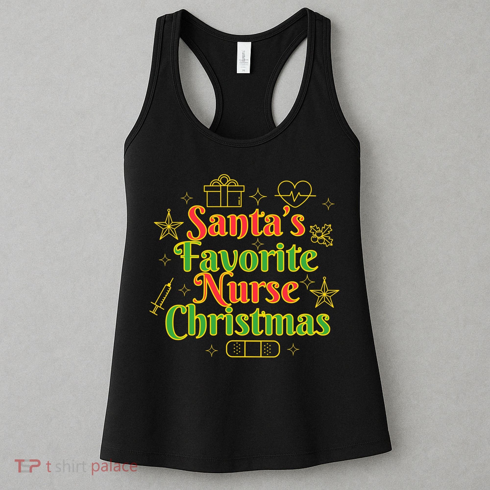 Santa's Favorite Nurse Cute Funny Christmas RN Women's Tank Top