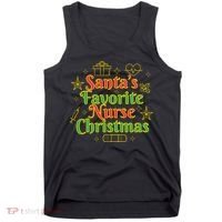 Santa's Favorite Nurse Cute Funny Christmas RN Tank Top thumb 0