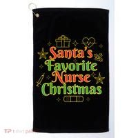 Santa's Favorite Nurse Cute Funny Christmas RN Golf Towel thumb 0