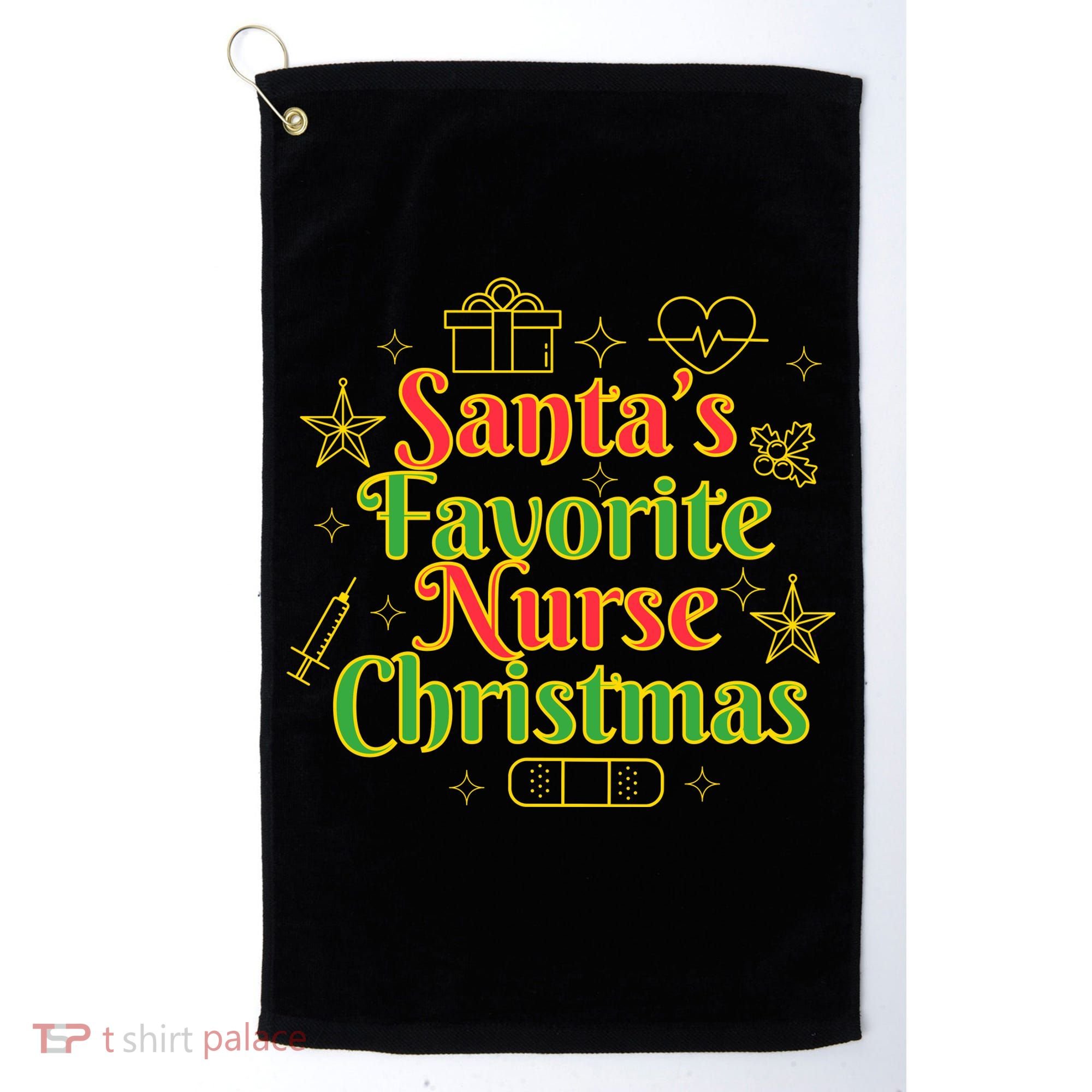 Santa's Favorite Nurse Cute Funny Christmas RN Golf Towel