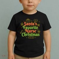 Santa's Favorite Nurse Cute Funny Christmas RN Toddler T-Shirt thumb 2