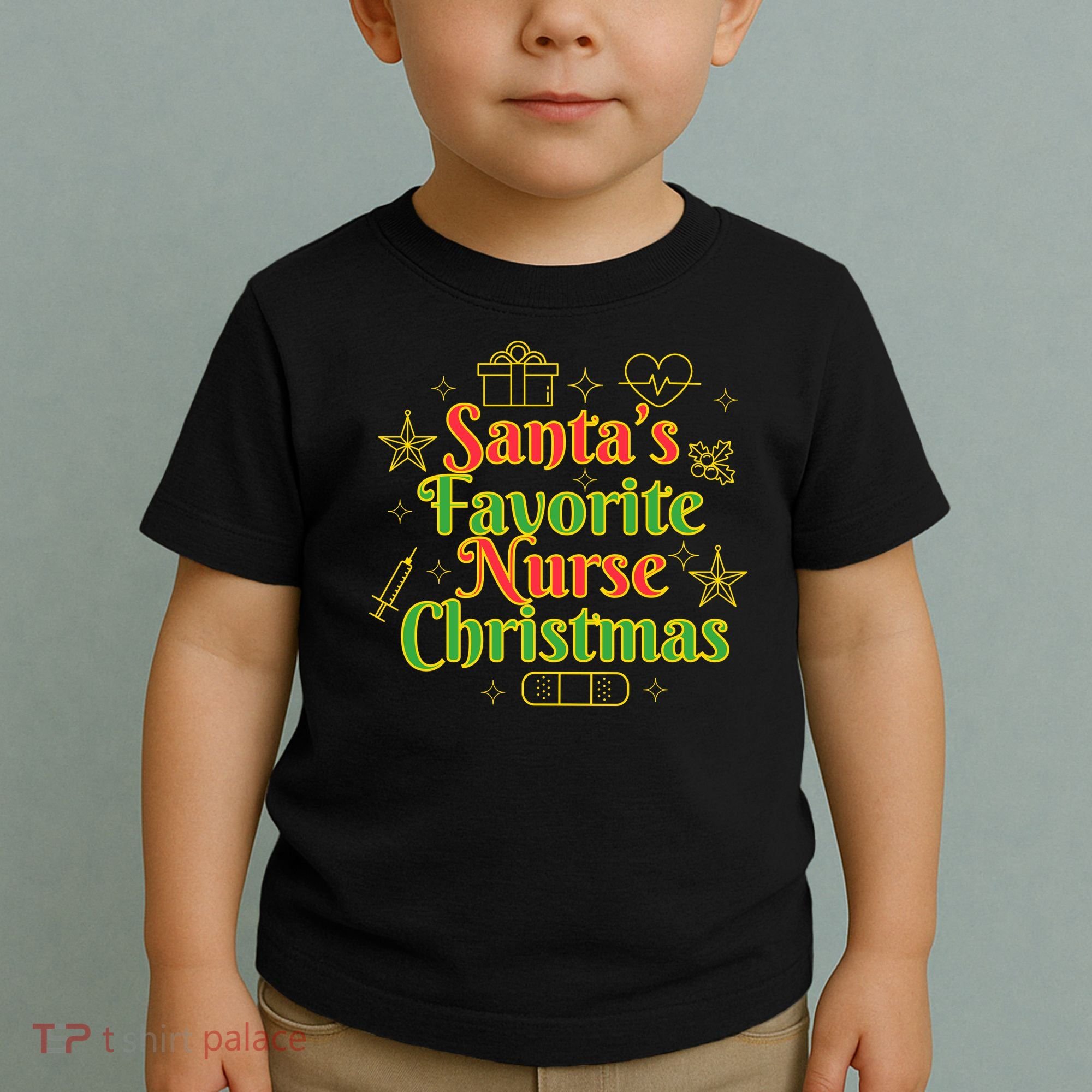Santa's Favorite Nurse Cute Funny Christmas RN Toddler T-Shirt