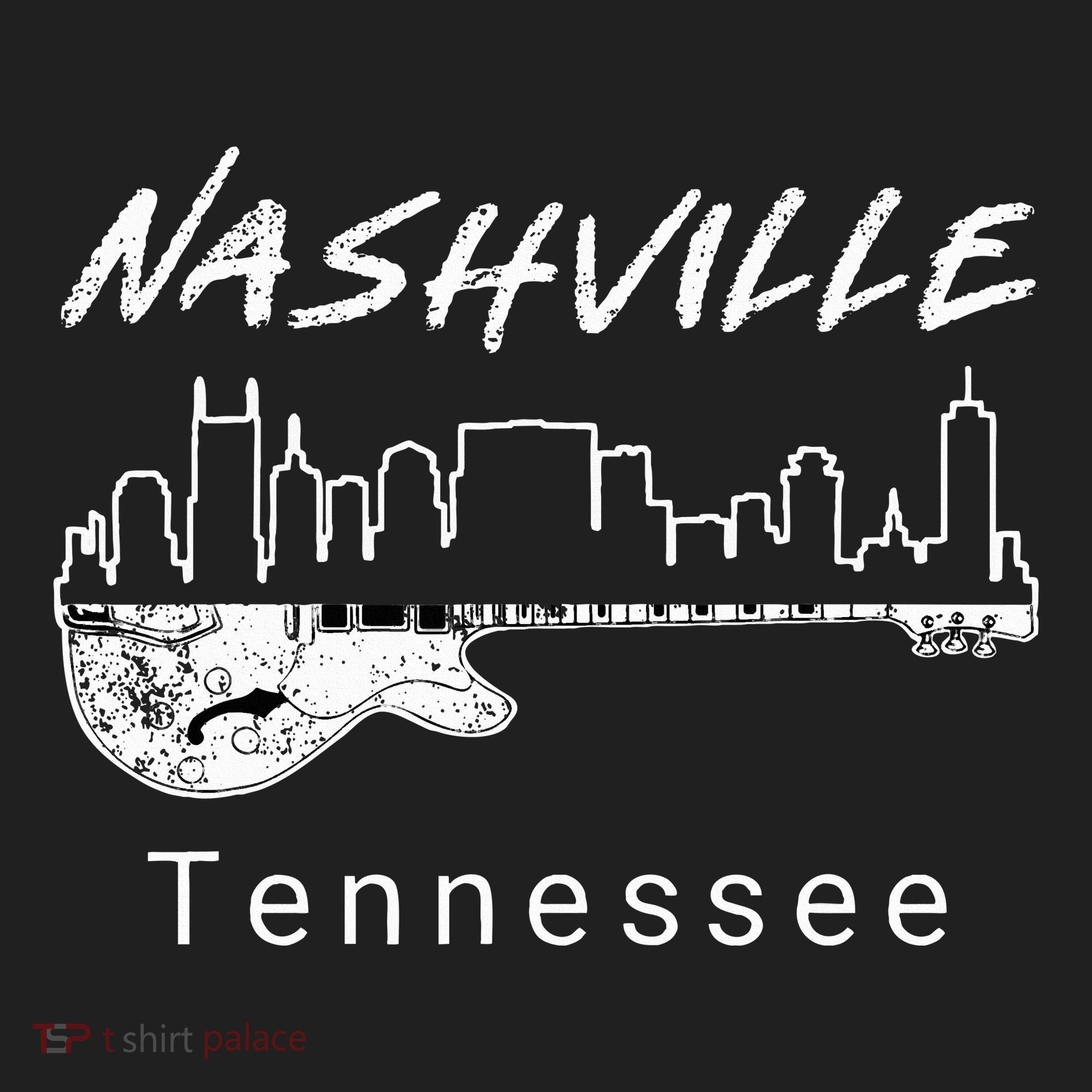 Souvenir From Nashville Guitar Nashville Golf Towel