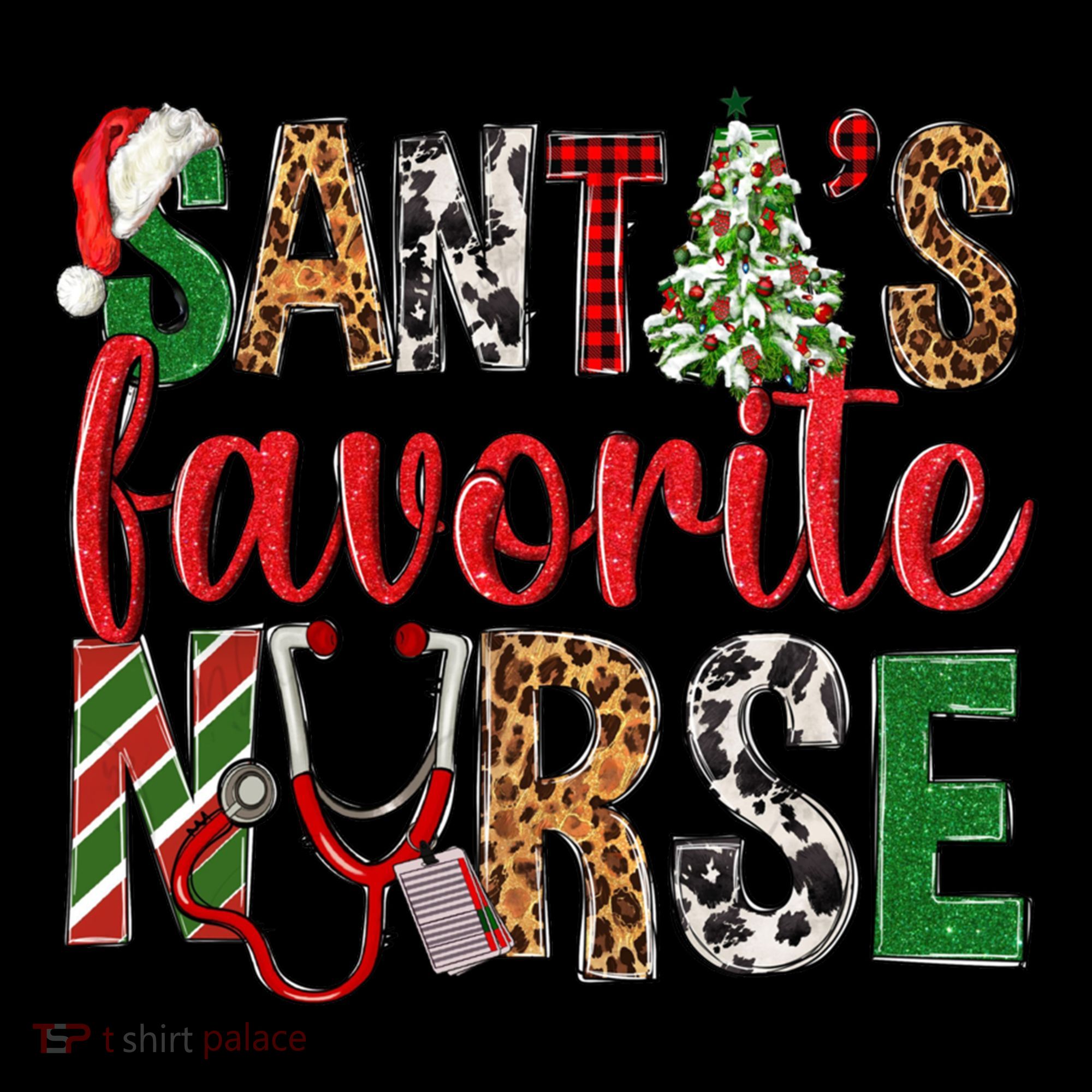 SantaS Favorite Nurse Leopard Merry Xmas Party Funny Gift Coffee Mug