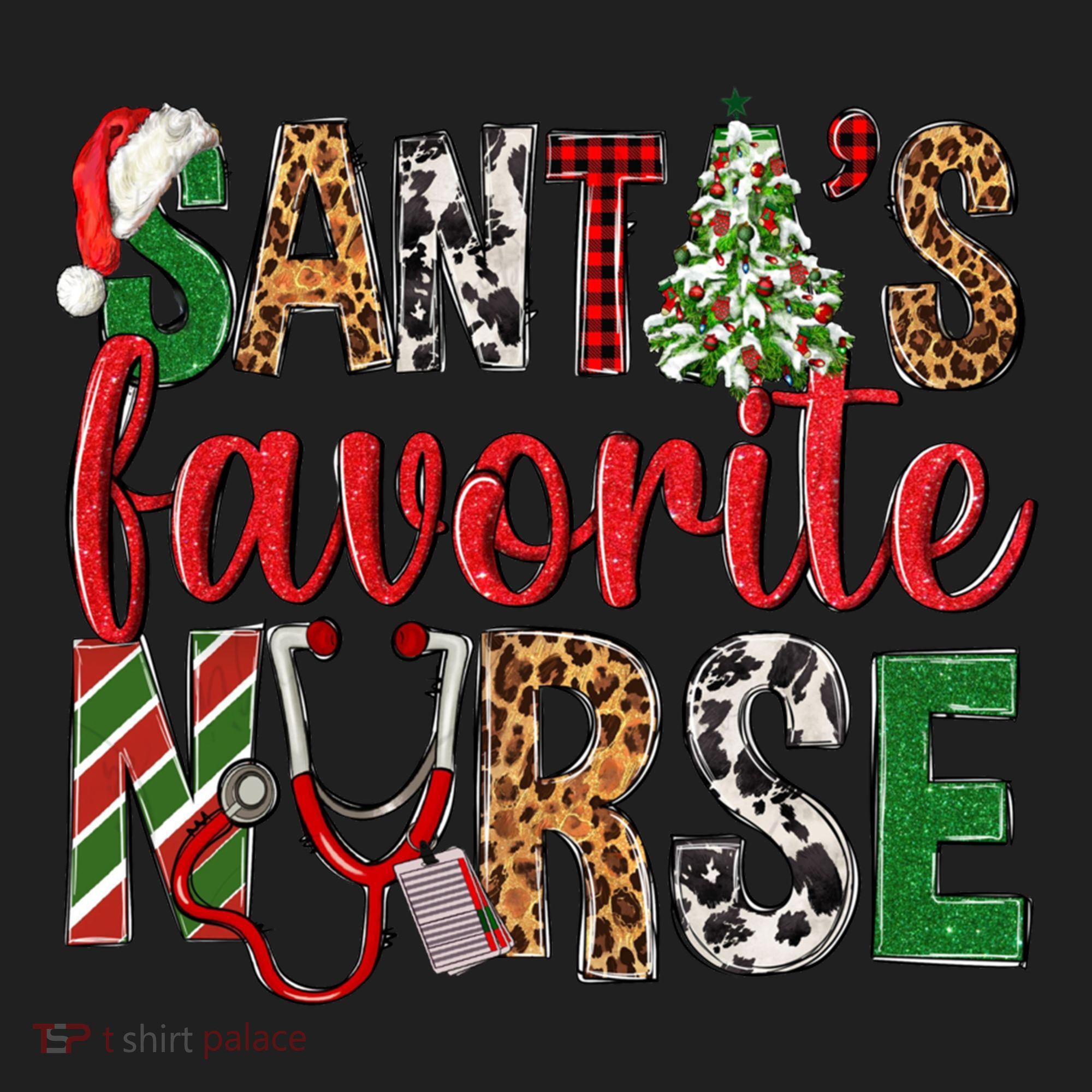 SantaS Favorite Nurse Leopard Merry Xmas Party Funny Gift Hat