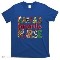 SantaS Favorite Nurse Leopard Merry Xmas Party Funny Gift T-Shirt thumb 0