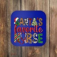 SantaS Favorite Nurse Leopard Merry Xmas Party Funny Gift Coaster thumb 0