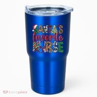SantaS Favorite Nurse Leopard Merry Xmas Party Funny Gift Tumbler thumb 0