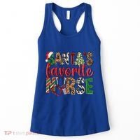 SantaS Favorite Nurse Leopard Merry Xmas Party Funny Gift Women's Tank Top thumb 0