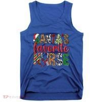 SantaS Favorite Nurse Leopard Merry Xmas Party Funny Gift Tank Top thumb 0