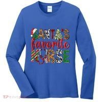 SantaS Favorite Nurse Leopard Merry Xmas Party Funny Gift Women's Long Sleeve Shirt thumb 0
