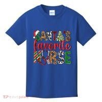SantaS Favorite Nurse Leopard Merry Xmas Party Funny Gift Kids T-Shirt thumb 0
