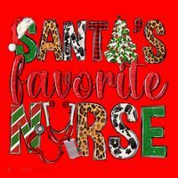 SantaS Favorite Nurse Leopard Merry Xmas Party Funny Gift Santa Hat thumb 1