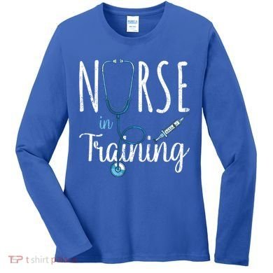 Stethoscope Future Nurse Nursing School Nursery Nurse Gift Women's Long Sleeve Shirt
