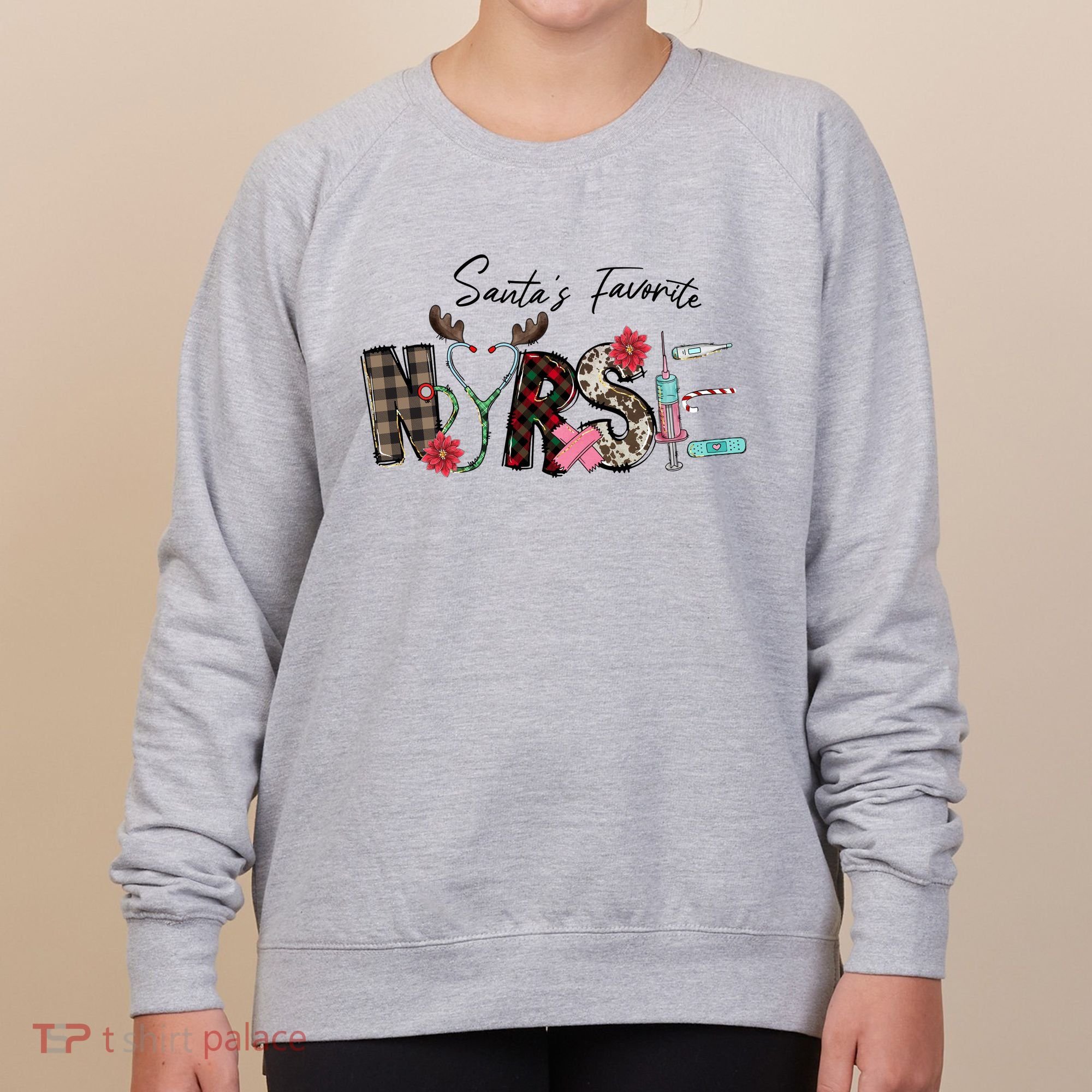 Santa's Favorite Nurse Funny Christmas Women's Sweatshirt