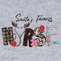Santa's Favorite Nurse Funny Christmas Women's Sweatshirt thumb 2
