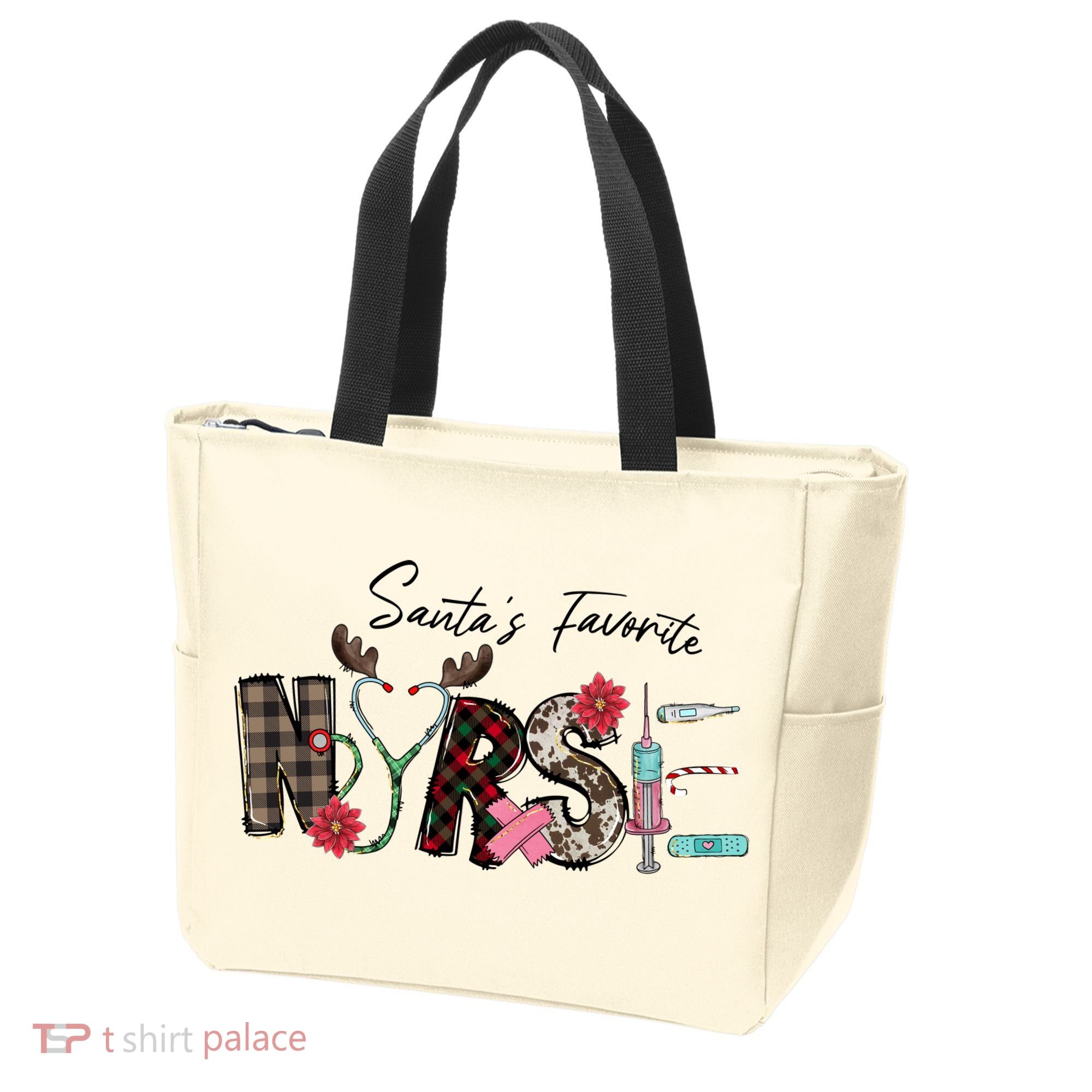 Santa's Favorite Nurse Funny Christmas Tote Bag