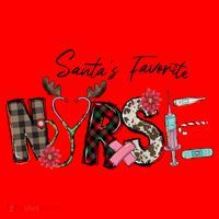 Santa's Favorite Nurse Funny Christmas Santa Hat thumb 1