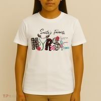 Santa's Favorite Nurse Funny Christmas T-Shirt thumb 4