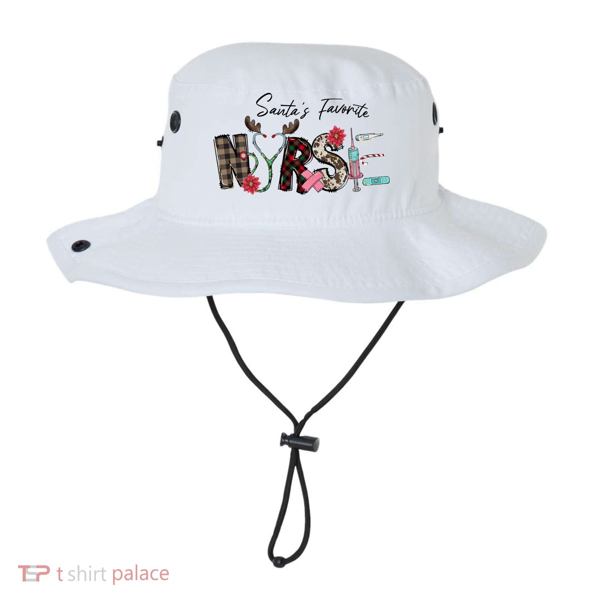 Santa's Favorite Nurse Funny Christmas Bucket Hat