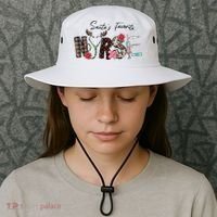 Santa's Favorite Nurse Funny Christmas Bucket Hat thumb 3