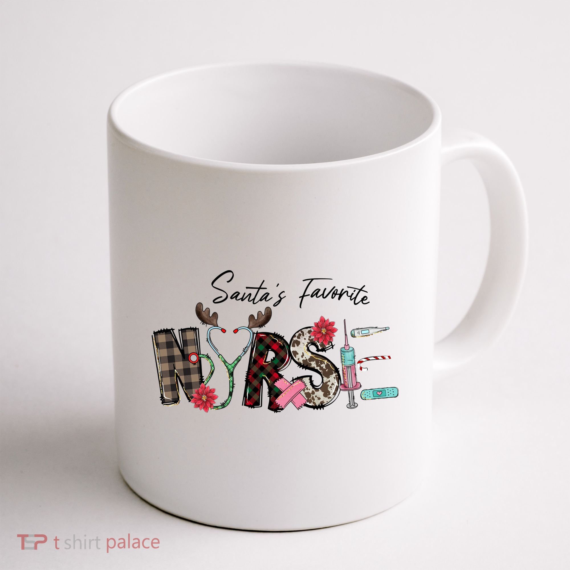 Santa's Favorite Nurse Funny Christmas Coffee Mug