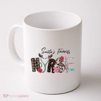 Santa's Favorite Nurse Funny Christmas Coffee Mug thumb 0