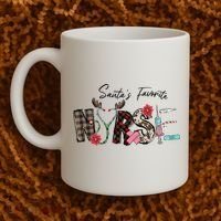 Santa's Favorite Nurse Funny Christmas Coffee Mug thumb 2