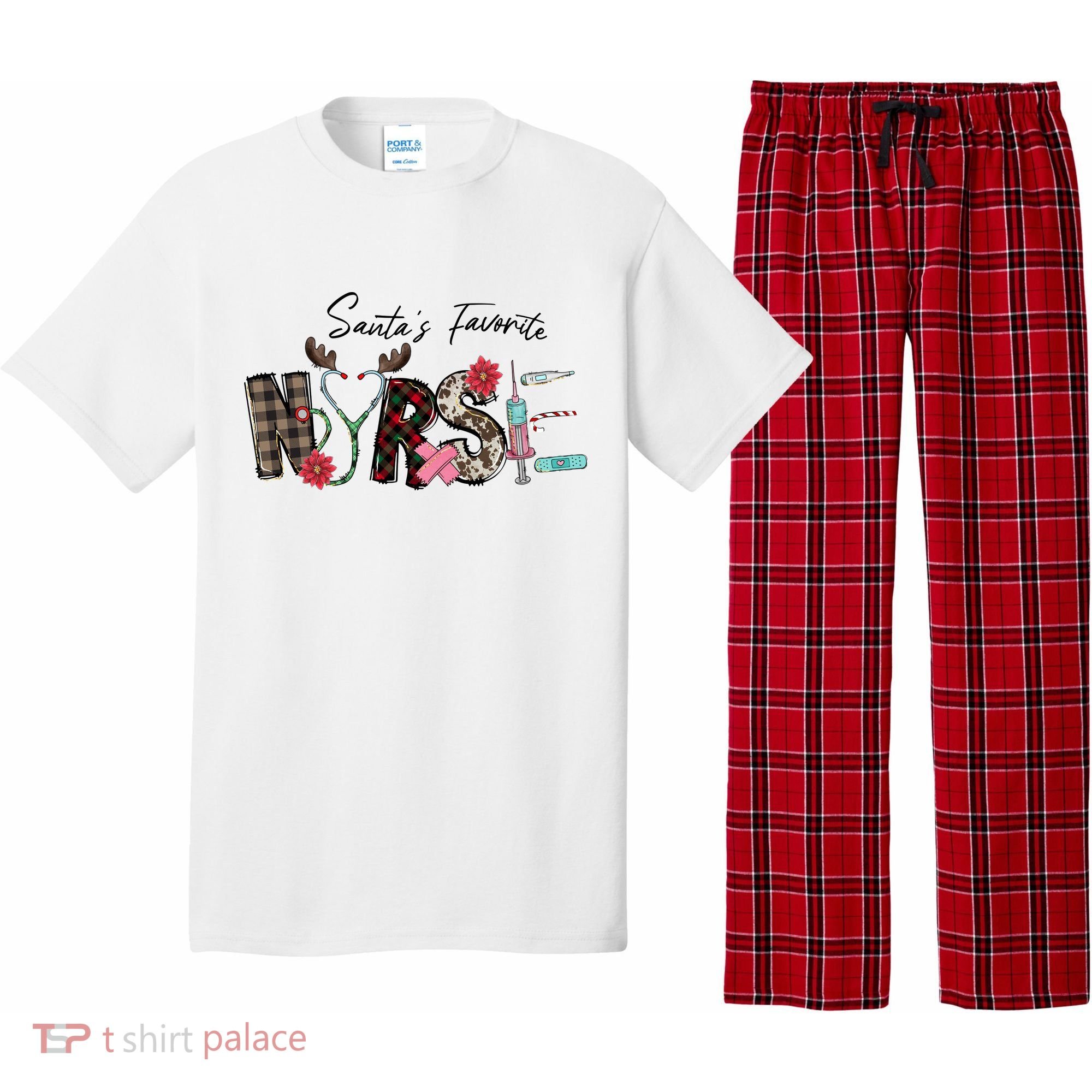 Santa's Favorite Nurse Funny Christmas Pajama Set