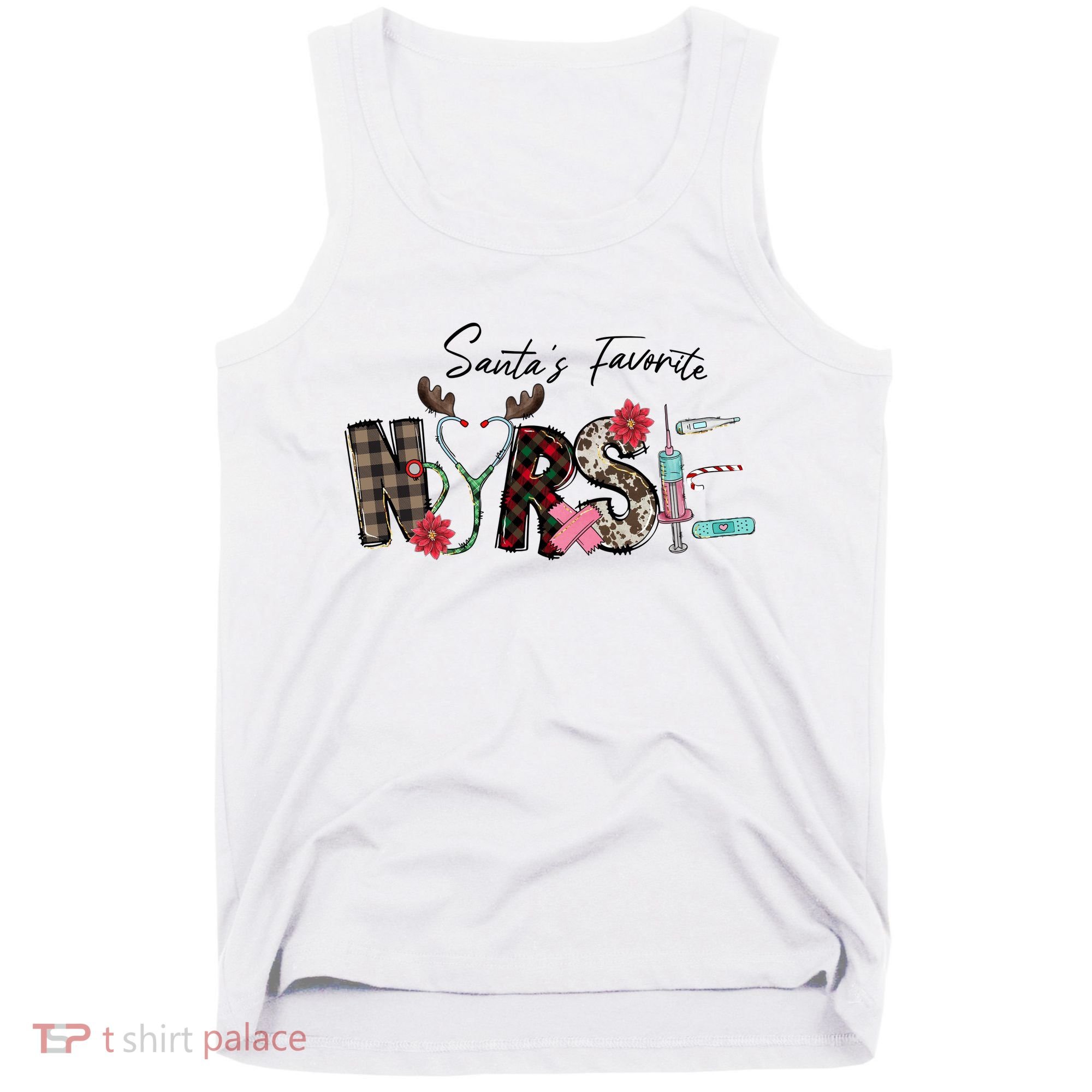 Santa's Favorite Nurse Funny Christmas Tank Top