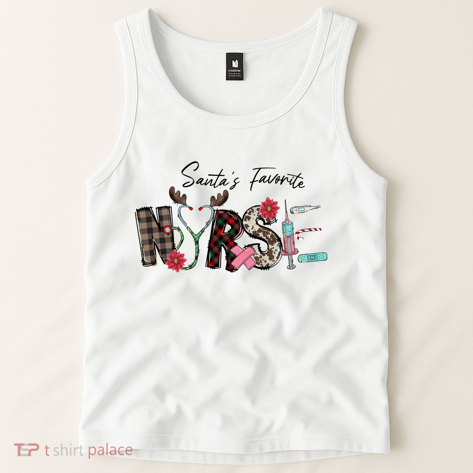 Santa's Favorite Nurse Funny Christmas Tank Top